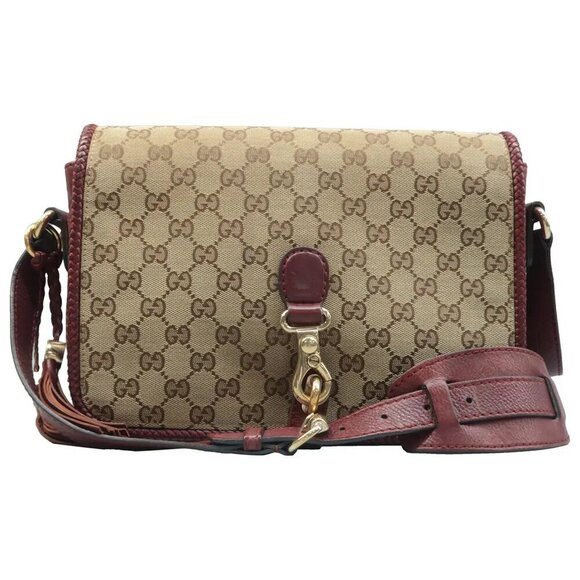 100% Authentic GUCCI Brown Cloth Shoulder Bag - Picture 1 of 11